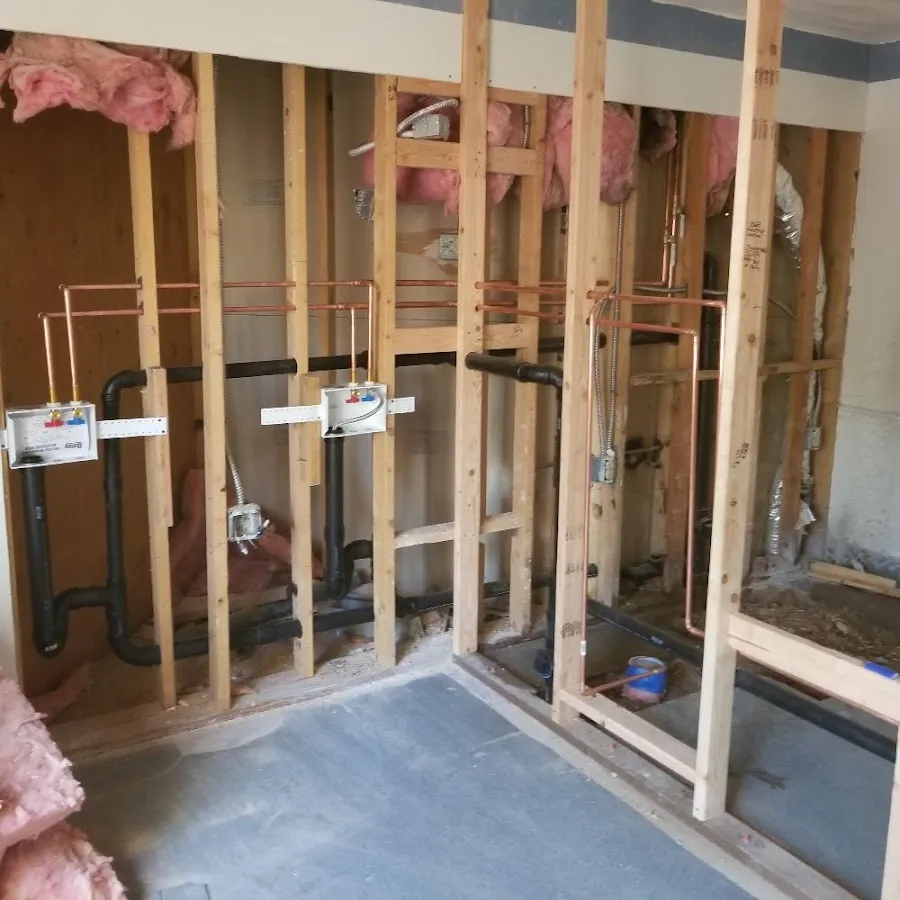 Copper pipe rough-in and plumbing installation in Emporia